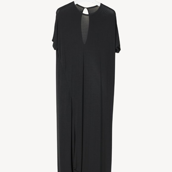 Marie Saint Pierre Black Crepe Bubble-Hem Maxi Dress - Picture 1 of 8